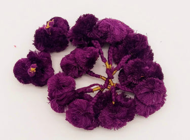 4 x Violet Pom-Pom Tassels Latkan, Pompom Decorations, Pom poms